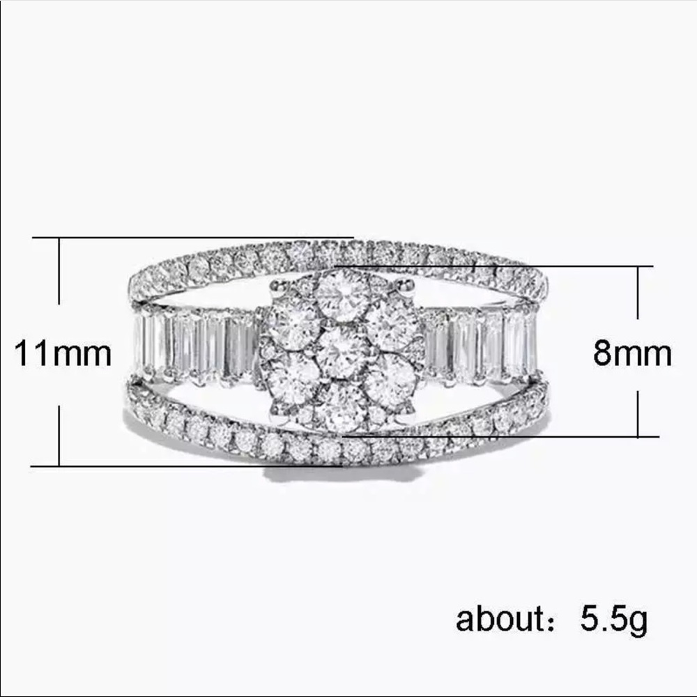 New 925 Silver Beautiful Diamond Engagement Ring - Picture 6 of 6